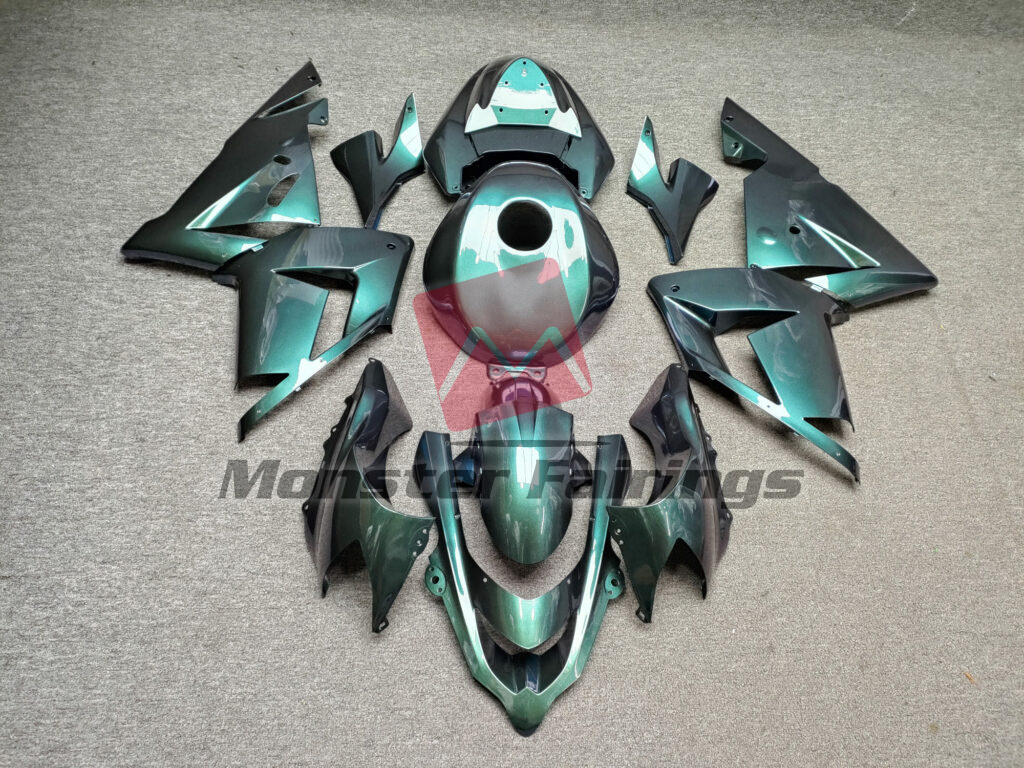 Kawasaki ZX10R 2004 - 2005 Gloss Emerald Green ABS fairings - custom motorcycle bodywork kit by Monster Fairings