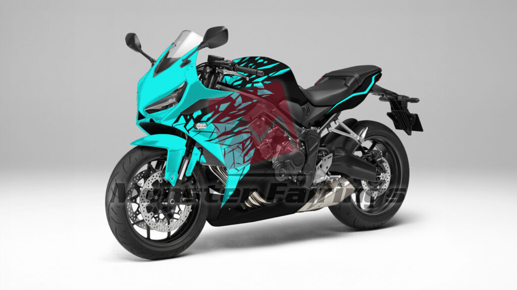 Matte Black & Gloss Teal Shattered ABS fairings for Honda CBR650R 2019 - 2020 - premium OEM fit kit by Monster Fairings
