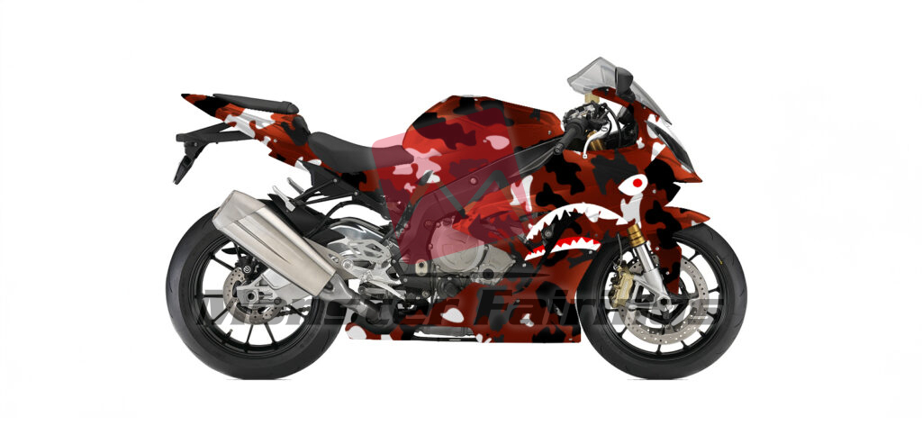 Gloss Desert Tan & Burnt Orange Camo Shark Split ABS fairings for BMW S1000RR 2009 - 2014 - premium OEM fit kit by Monster Fairings
