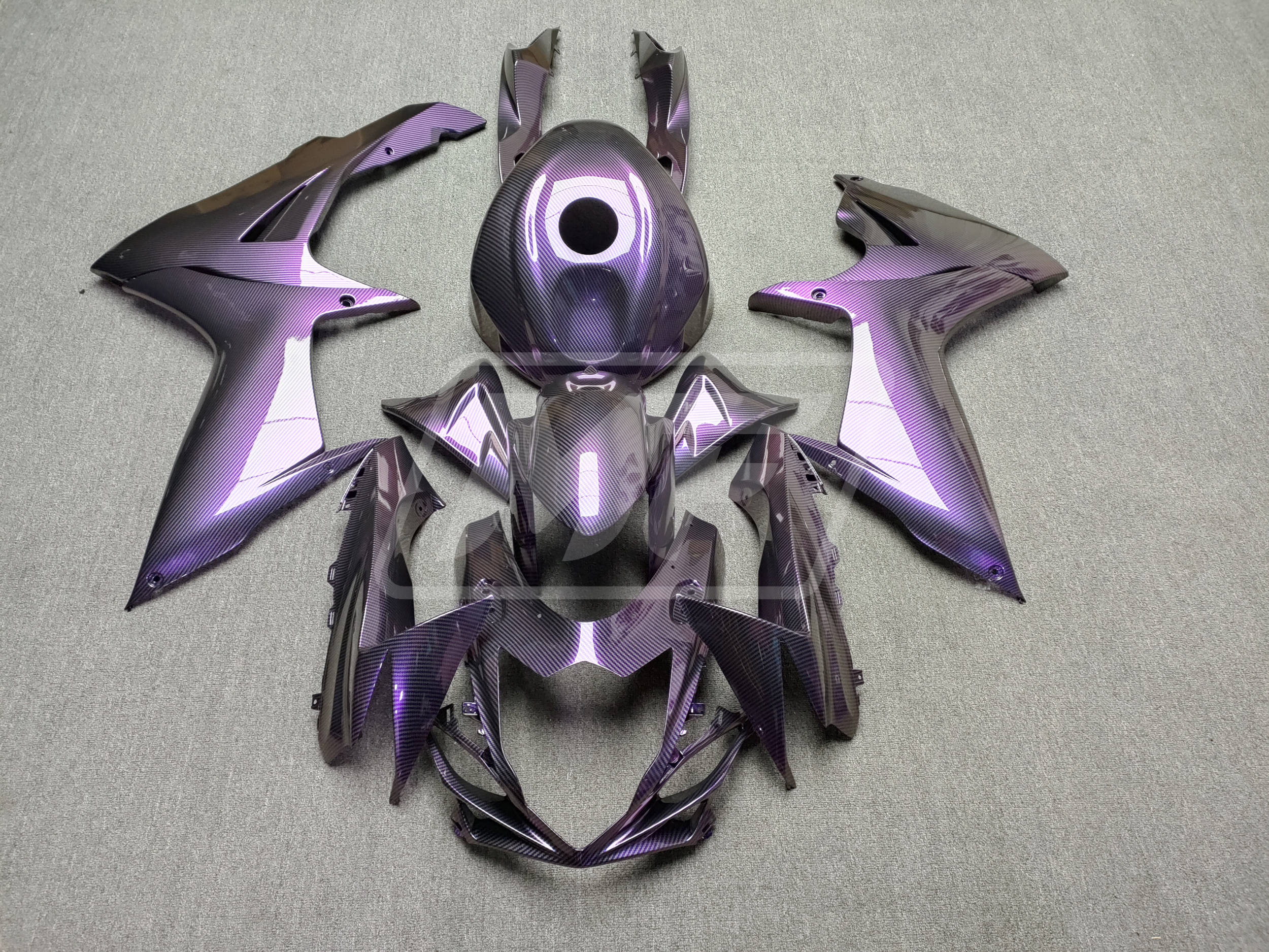 Suzuki GSXR 600-750 2011-2026 Gloss Purple Carbon Fiber Style ABS