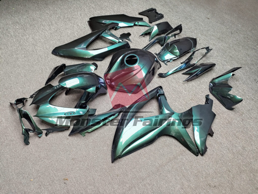 2008 - 2010 Suzuki GSXR 600 - 750 Gloss Green Chameleon fairing set - ABS injection, custom painted by Monster Fairings