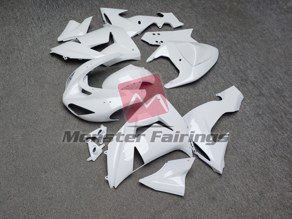 2006 - 2007 Kawasaki ZX10R Gloss White Plain fairing set - ABS injection, custom painted by Monster Fairings