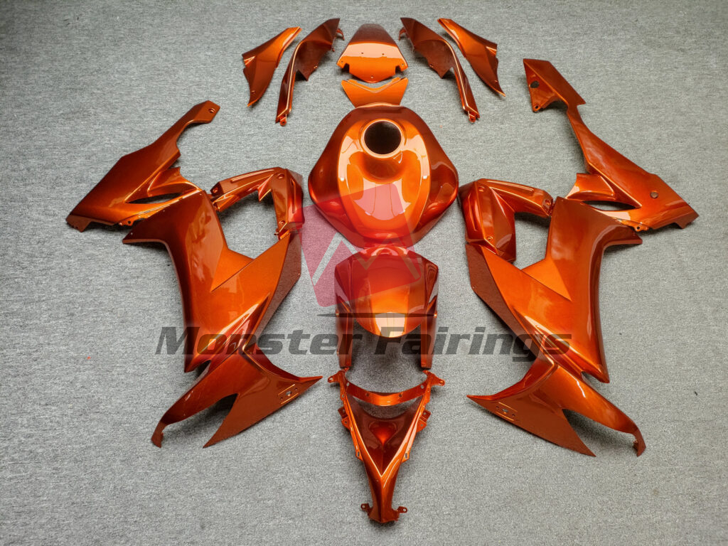 Kawasaki ZX10R 2008 - 2010 Gloss Burnt Orange ABS fairings - custom motorcycle bodywork kit by Monster Fairings