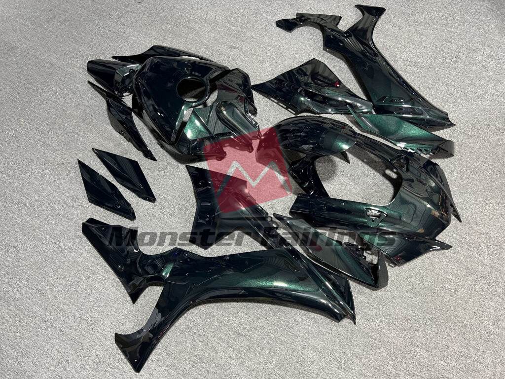 Gloss Dark Metallic Green ABS fairings for Yamaha R1 2020 - 2025 - premium OEM fit kit by Monster Fairings