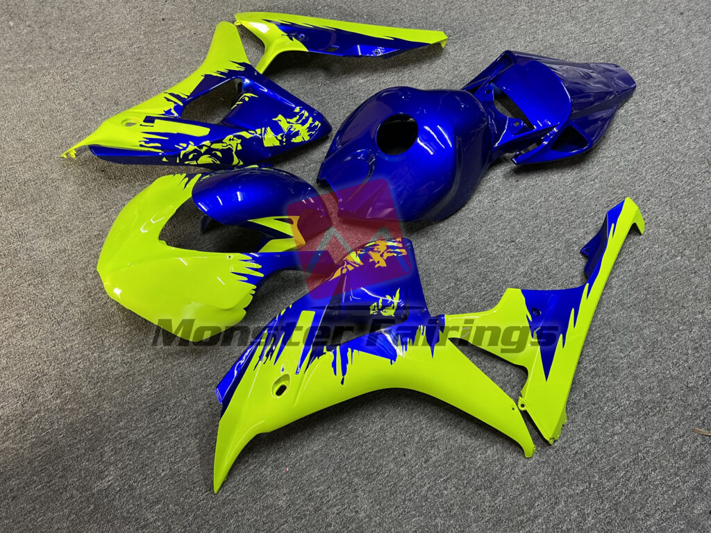 Gloss Blue With High Vis Yellow Race ABS fairings for Honda CBR1000RR 2006 - 2007 - premium OEM fit kit by Monster Fairings