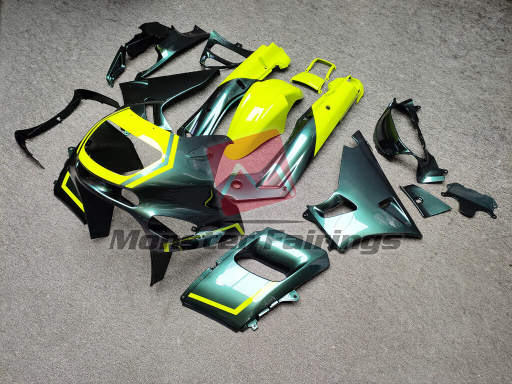 Gloss Green With High Vis Yellow ABS fairings for Kawasaki ZZR400/600 1993 - 2007 - premium OEM fit kit by Monster Fairings