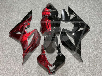 (IN STOCK TX) Honda CBR600RR 2007-2008 Gloss Candy Red & Black Pattern Split ABS Fairings | Monster Fairings