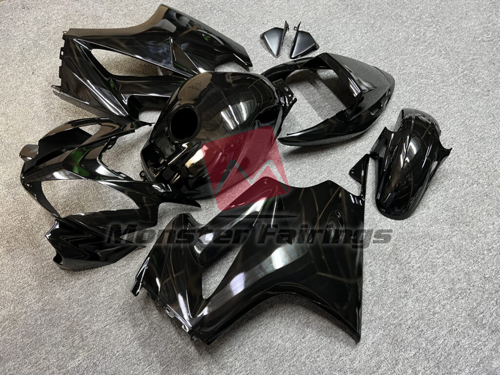 Honda VFR800 custom ABS fairings 2002 - 2012 in Gloss Black - durable replacement kit, Monster Fairings