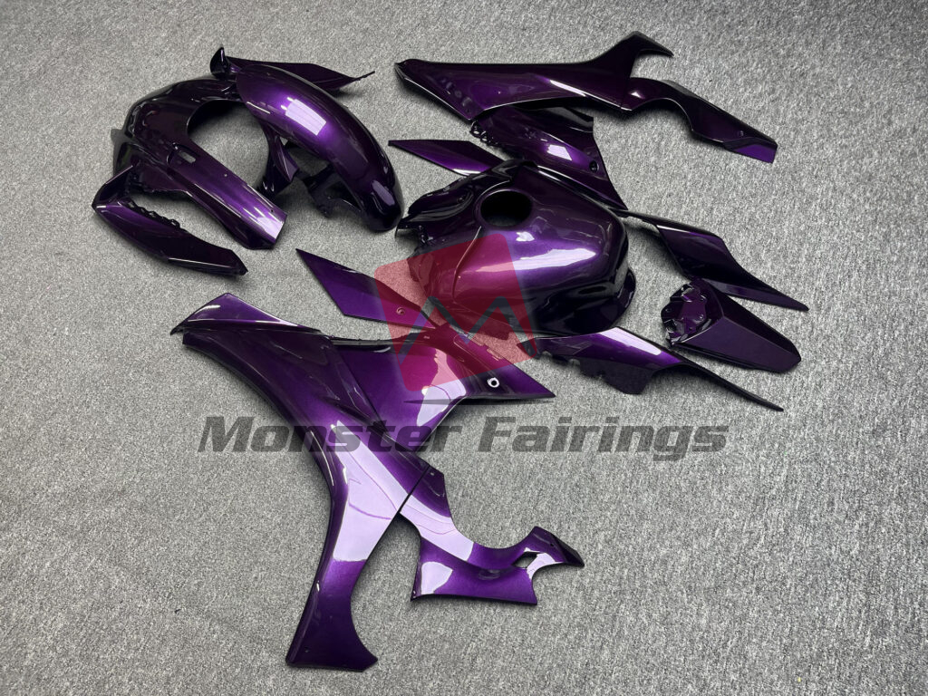 2020 - 2025 Yamaha R1 Gloss Deep Purple fairing set - ABS injection, custom painted by Monster Fairings