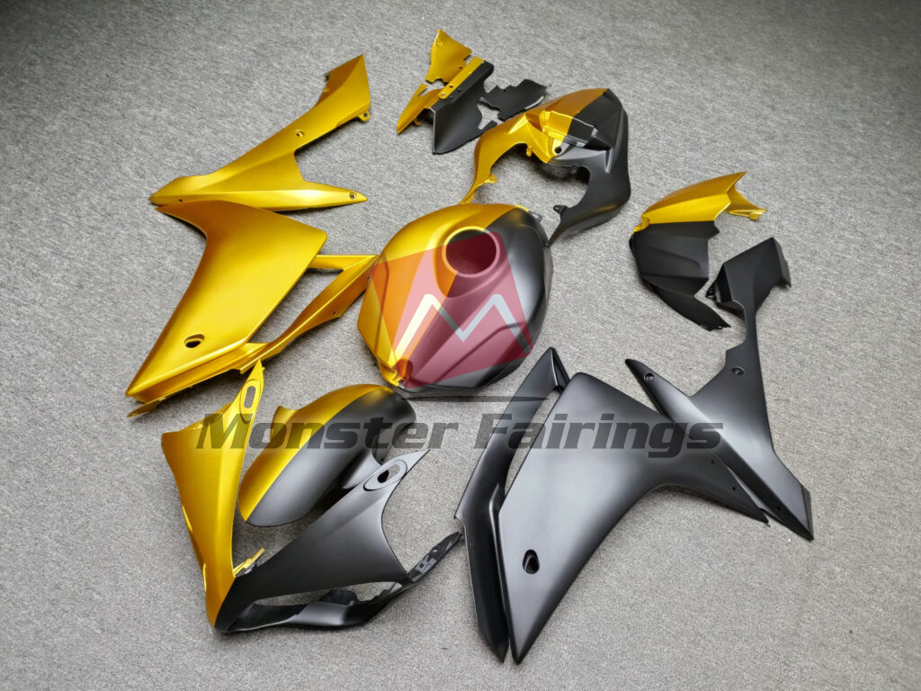 Matte Gold & Black Split ABS fairings for Yamaha R1 2007 - 2008 - premium OEM fit kit by Monster Fairings