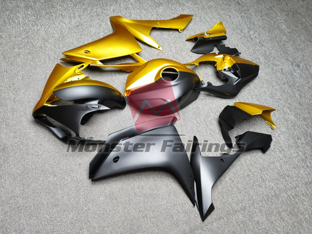 2007 - 2008 Yamaha R1 Matte Gold & Black Split fairing set - ABS injection, custom painted by Monster Fairings