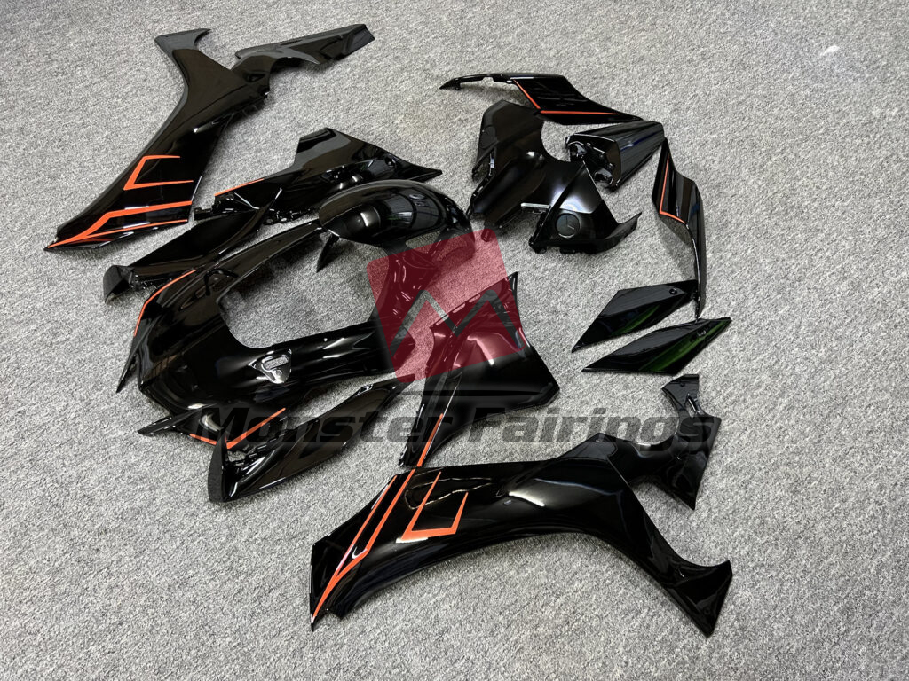 Gloss Black With Red ABS fairings for Yamaha R1 2020 - 2025 - premium OEM fit kit by Monster Fairings