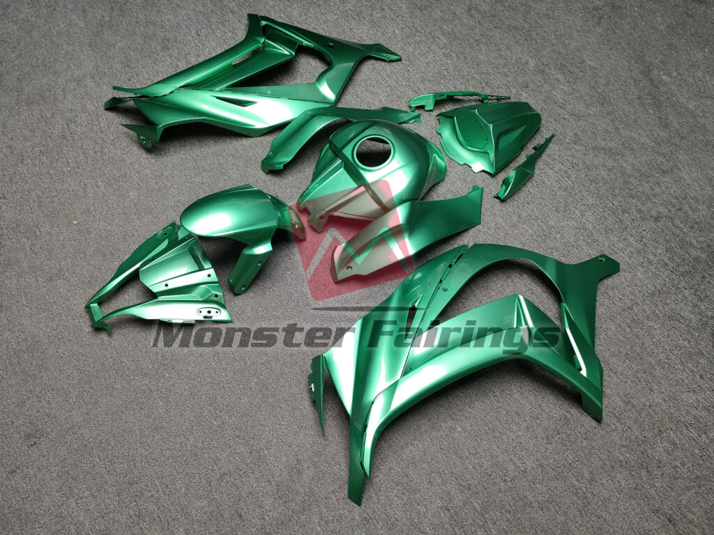 2011 - 2015 Kawasaki ZX10R Gloss Emerald Green fairing set - ABS injection, custom painted by Monster Fairings