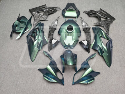 BMW S1000RR 2009-2014 Gloss Green Chameleon With Forged Carbon Fiber Style ABS Fairings | Monster Fairings