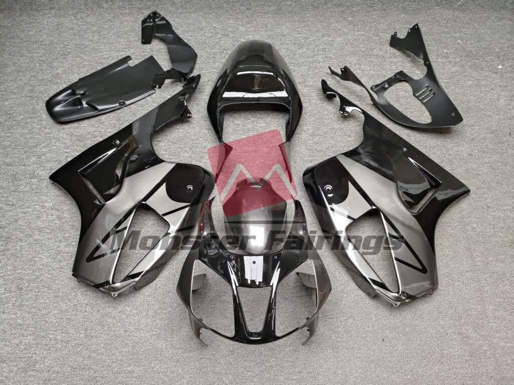 Honda RC51 2000 - 2006 Gloss Black & Silver ABS fairings - custom motorcycle bodywork kit by Monster Fairings