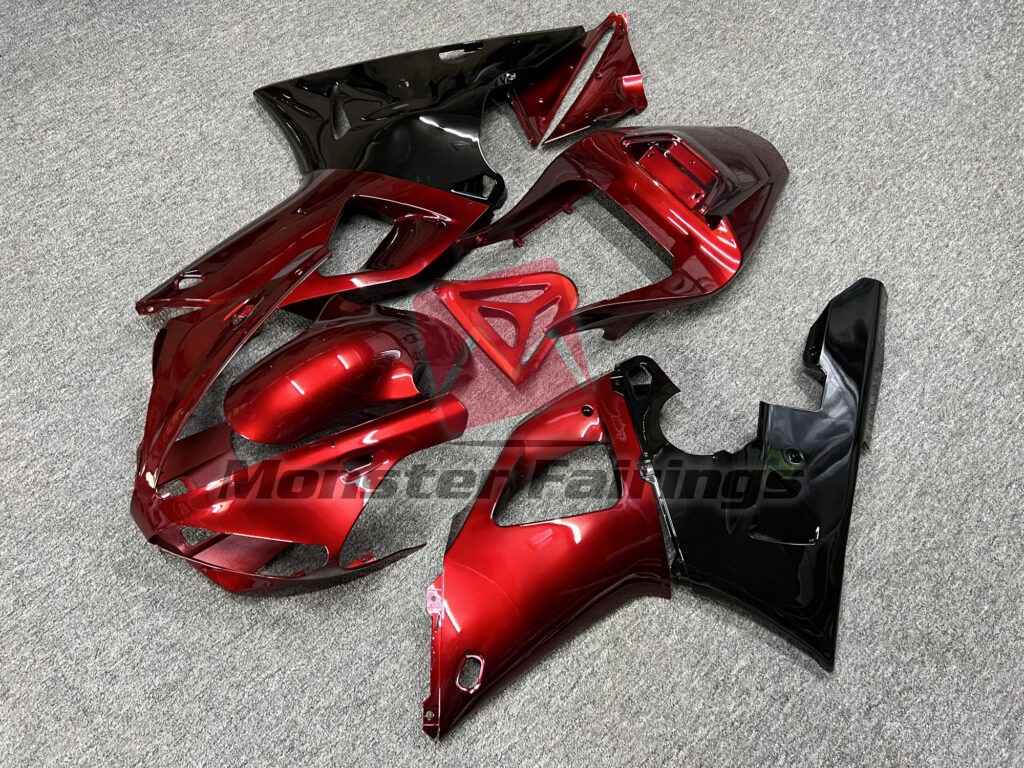 Gloss Fire Red & Black ABS fairings for Yamaha R1 2000 - 2001 - premium OEM fit kit by Monster Fairings