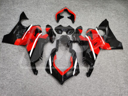 Ducati Panigale V4/V4S 2020-2021 Gloss Black & Red With White ABS Fairings | Monster Fairings