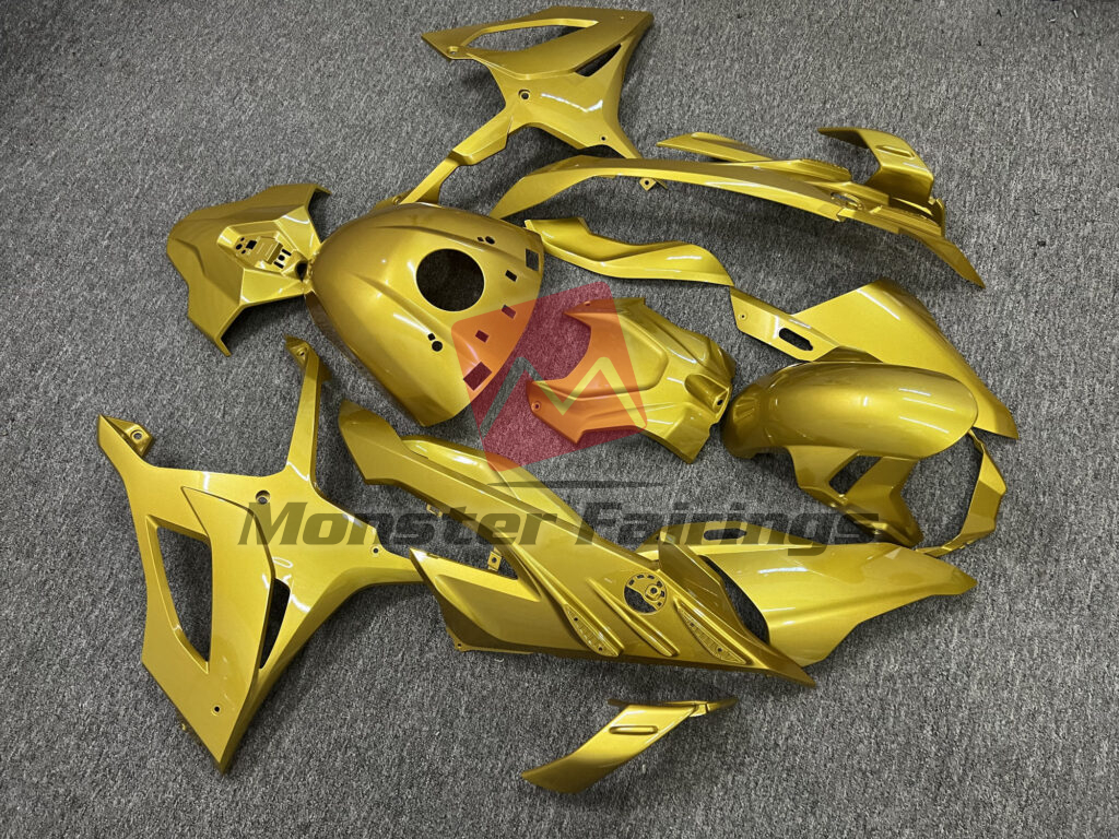 BMW S1000RR custom ABS fairings 2023 - 2024 in Gloss Gold - durable replacement kit, Monster Fairings