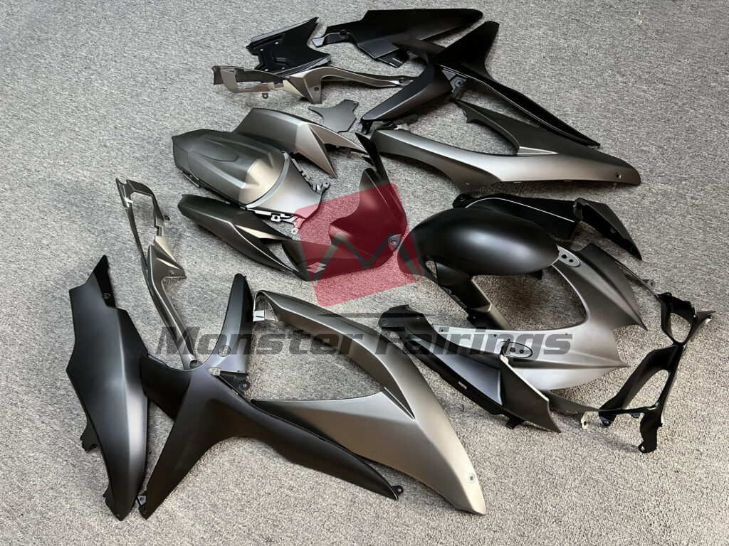 Matte Black & Dark Gray ABS fairings for Suzuki GSXR 600 - 750 2008 - 2010 - premium OEM fit kit by Monster Fairings