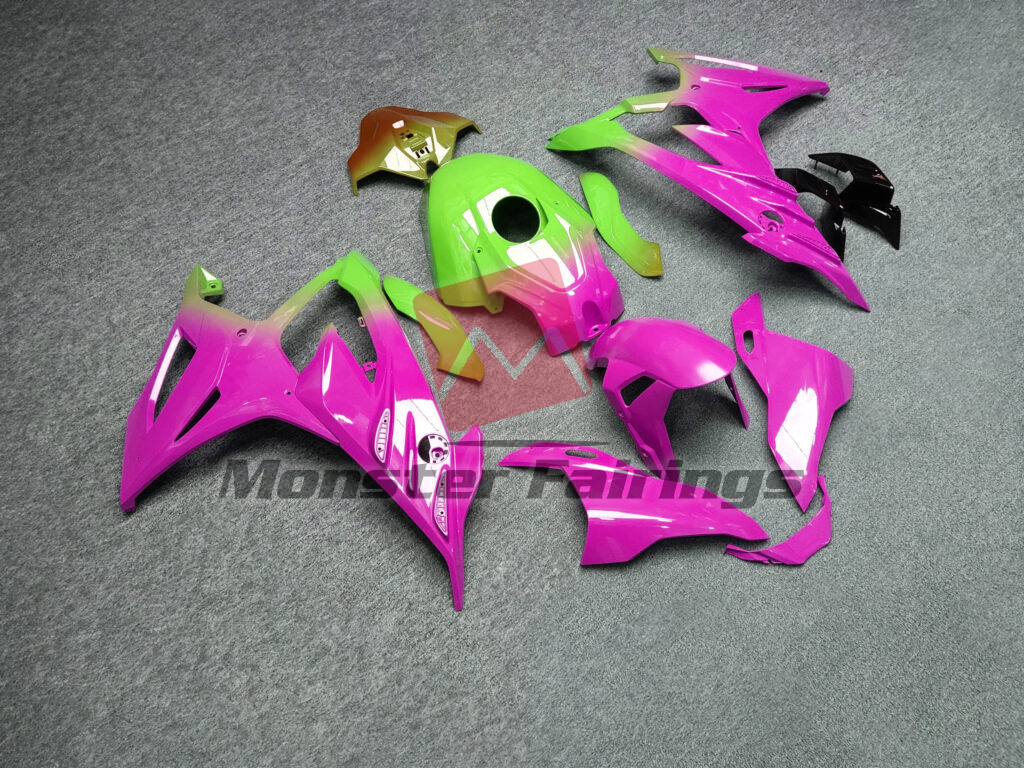 Gloss Pink, Green & Brown Gradient ABS fairings for BMW S1000RR 2023 - 2024 - premium OEM fit kit by Monster Fairings