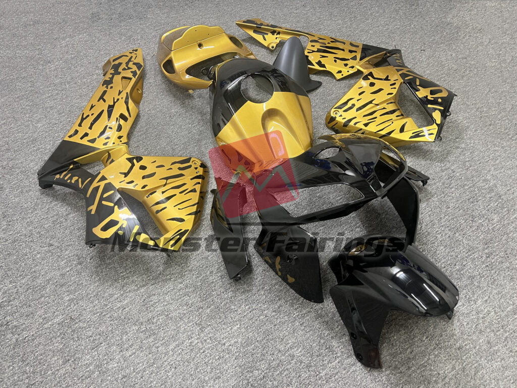 Gloss Black & Gold Cheetah ABS fairings for Honda CBR600RR 2005 - 2006 - premium OEM fit kit by Monster Fairings