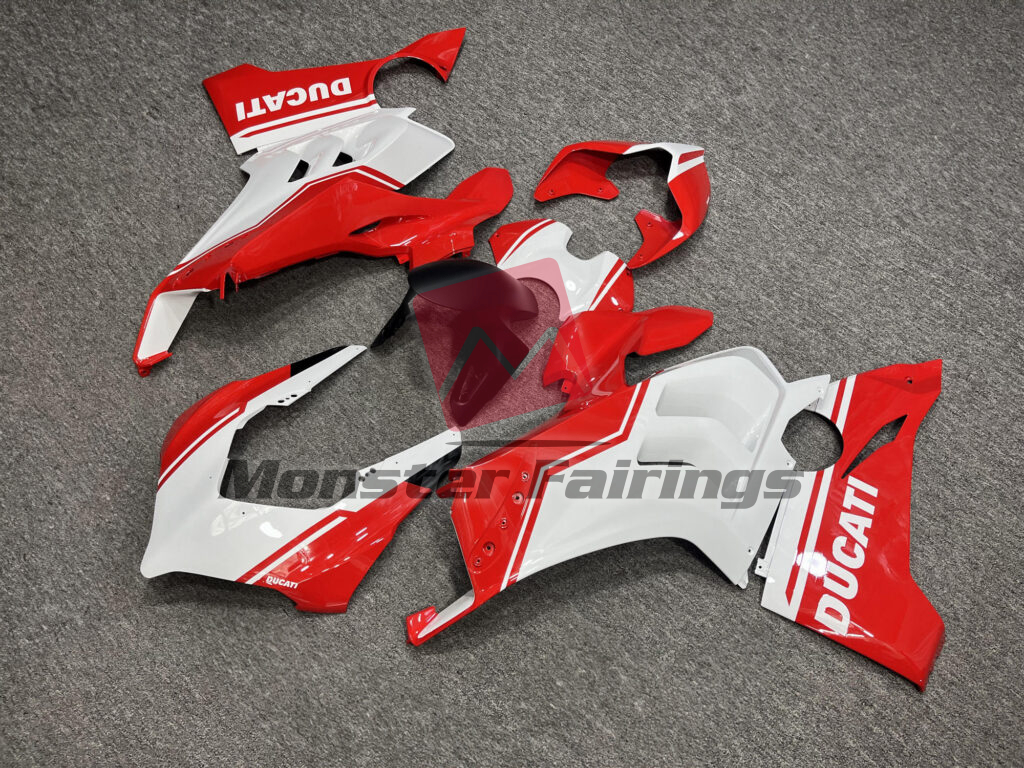 Gloss Red & White ABS fairings for Ducati Panigale V4/V4S 2020 - 2021 - premium OEM fit kit by Monster Fairings