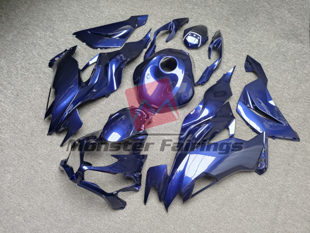 Kawasaki ZX6R custom ABS fairings 2019 - 2023 in Gloss Midnight Blue - durable replacement kit, Monster Fairings
