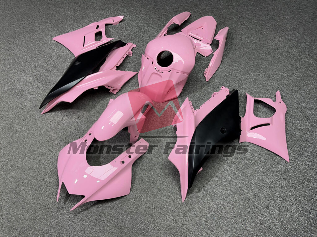 Gloss Baby Pink & Matte Black ABS fairings for Yamaha R3 2022 - 2024 - premium OEM fit kit by Monster Fairings