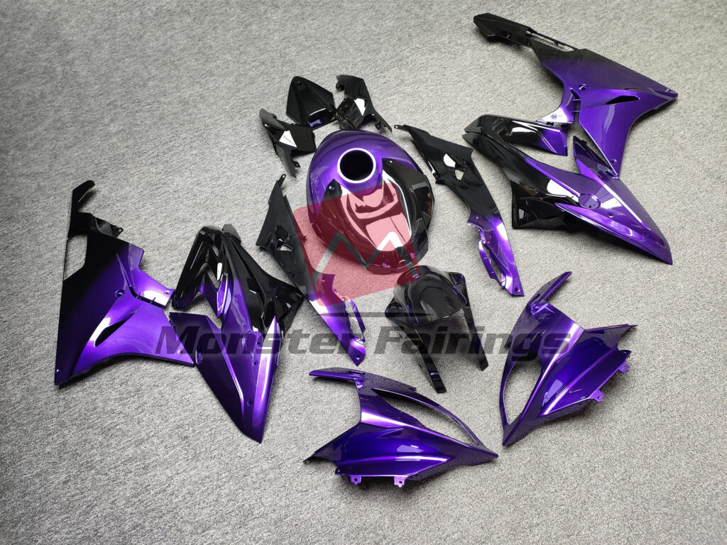 BMW S1000RR custom ABS fairings 2015 - 2016 in Gloss Purple With Black - durable replacement kit, Monster Fairings