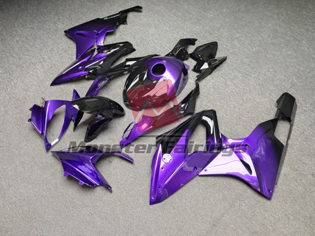 2015 - 2016 BMW S1000RR Gloss Purple With Black fairing set - ABS injection, custom painted by Monster Fairings