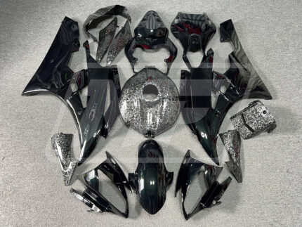 (IN STOCK) Yamaha R6 2006-2007 Gloss Dark Green With Forged Carbon Fiber Style ABS Fairings | Monster Fairings