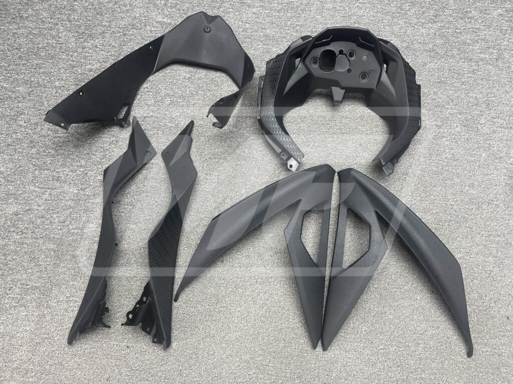 Monster Fairings ABS fairing kit for Kawasaki Ninja 300 2013 - 2022 - Gloss Purple & Blue Iridescent & Black Shattered, precise OEM fit