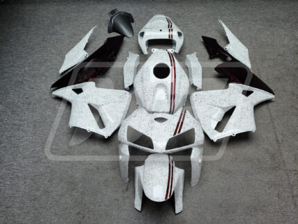 Honda CBR600RR 2005-2006 Gloss White & Red Forged Carbon Fiber Style ABS Fairings | Monster Fairings