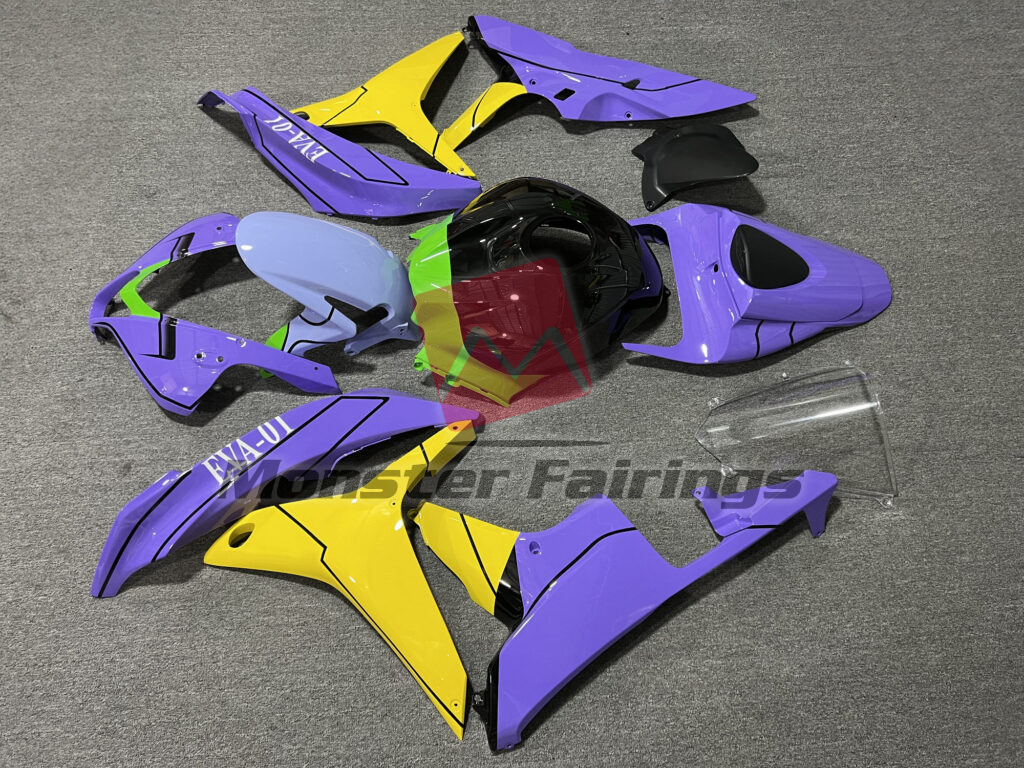 Monster Fairings ABS fairing kit for Honda CBR600RR 2007 - 2008 - Gloss Light Purple & Yellow With Black EVA - 01, precise OEM fit