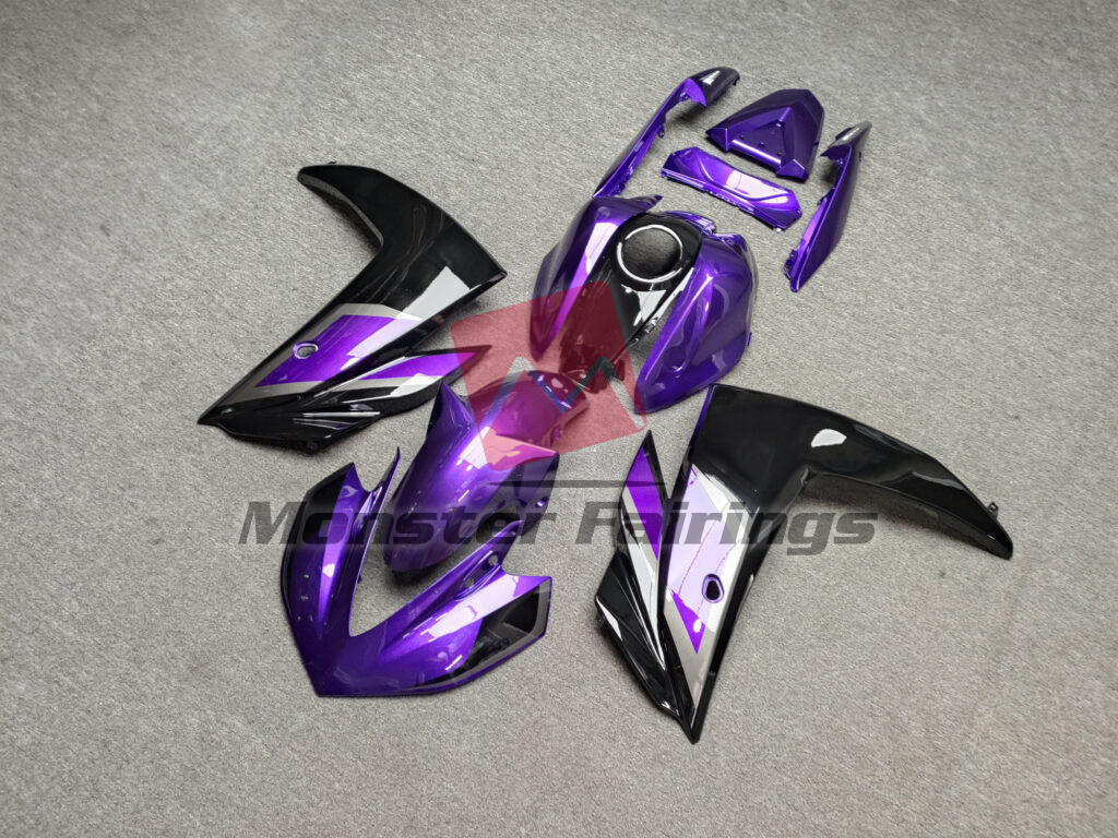 Gloss Purple With Black & Silver ABS fairings for Yamaha R3 2014 - 2018 - premium OEM fit kit by Monster Fairings