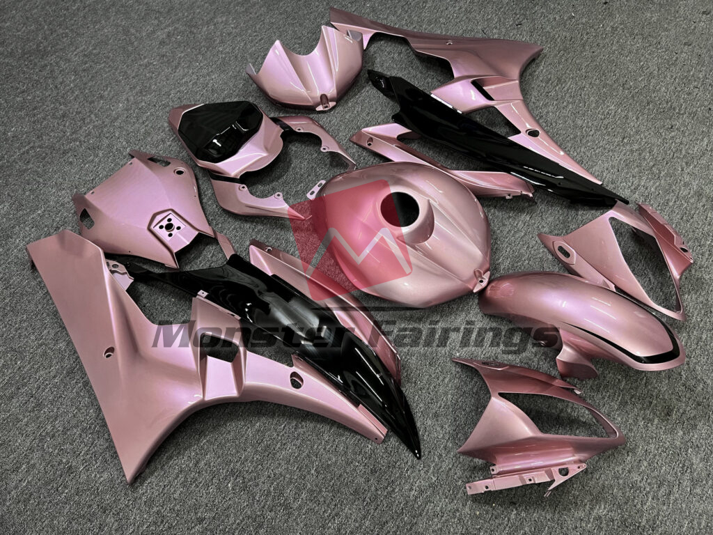 Gloss Rose Gold With Black ABS fairings for Yamaha R6 2006 - 2007 - premium OEM fit kit by Monster Fairings