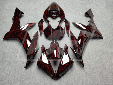Yamaha R1 2004-2006 Gloss Black With Red Lightning ABS Fairings | Monster Fairings