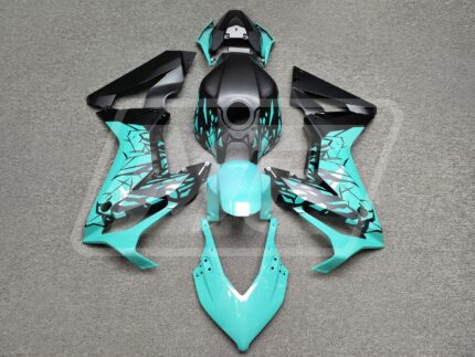 Honda CBR650R 2019-2020 Matte Black & Gloss Teal Shattered ABS Fairings | Monster Fairings
