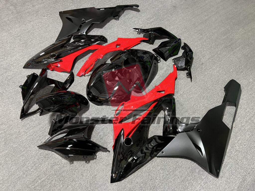 BMW S1000RR custom ABS fairings 2015 - 2016 in Gloss & Matte Black With Red - durable replacement kit, Monster Fairings