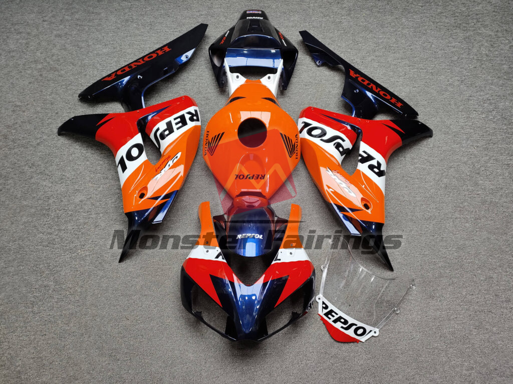 Honda CBR1000RR 2006 - 2007 Gloss Dark Blue Repsol ABS fairings - custom motorcycle bodywork kit by Monster Fairings