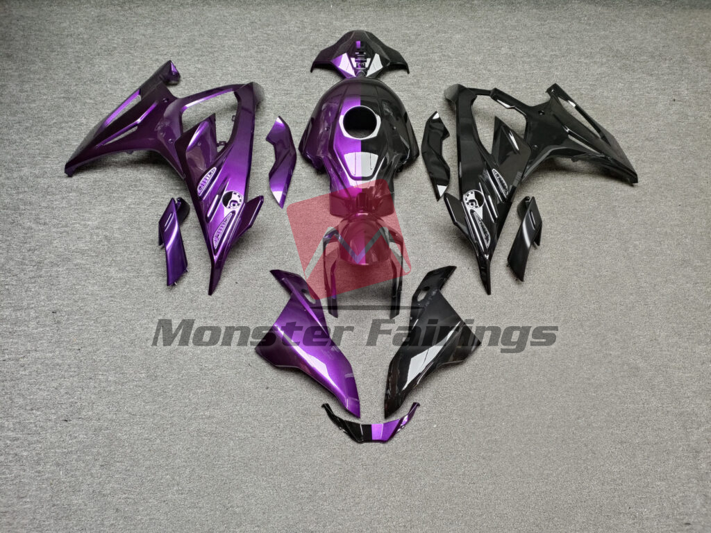 BMW S1000RR 2023 - 2024 Gloss Purple & Black Split ABS fairings - custom motorcycle bodywork kit by Monster Fairings