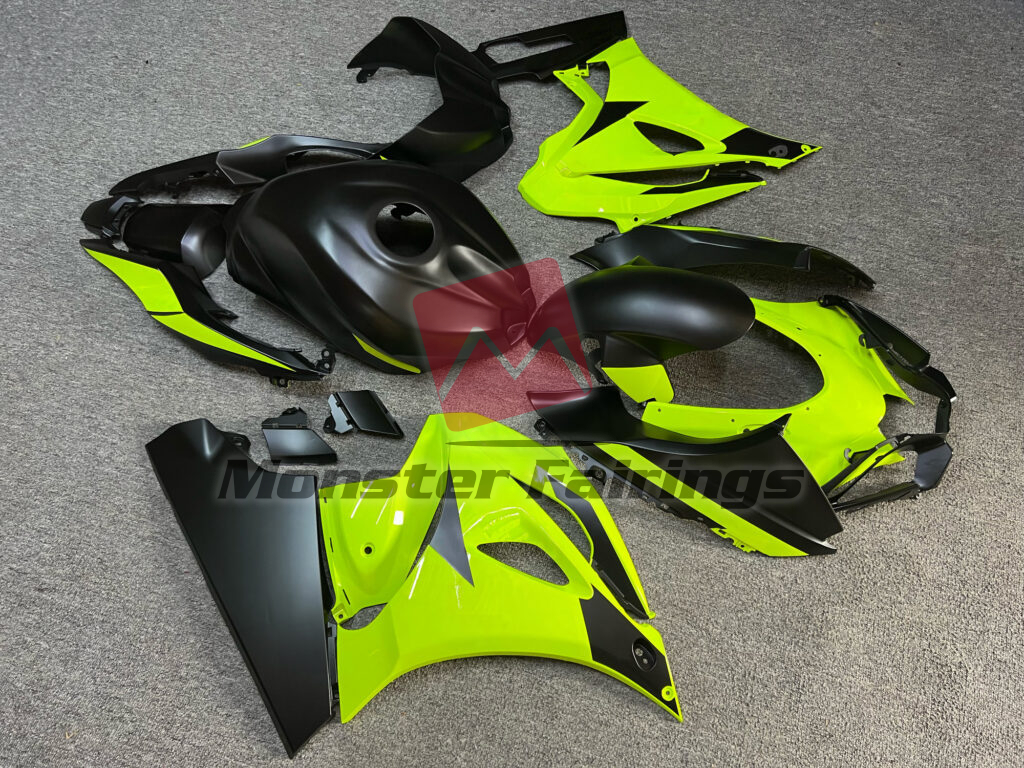 Matte Black & Gloss High Vis Yellow ABS fairings for Suzuki GSXR 1000 2017 - 2025 - premium OEM fit kit by Monster Fairings