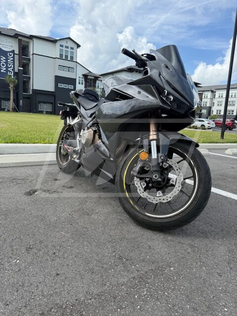 Gloss Carbon Fiber Style ABS fairings for Honda CBR500R 2022 - 2023 - premium OEM fit kit by Monster Fairings