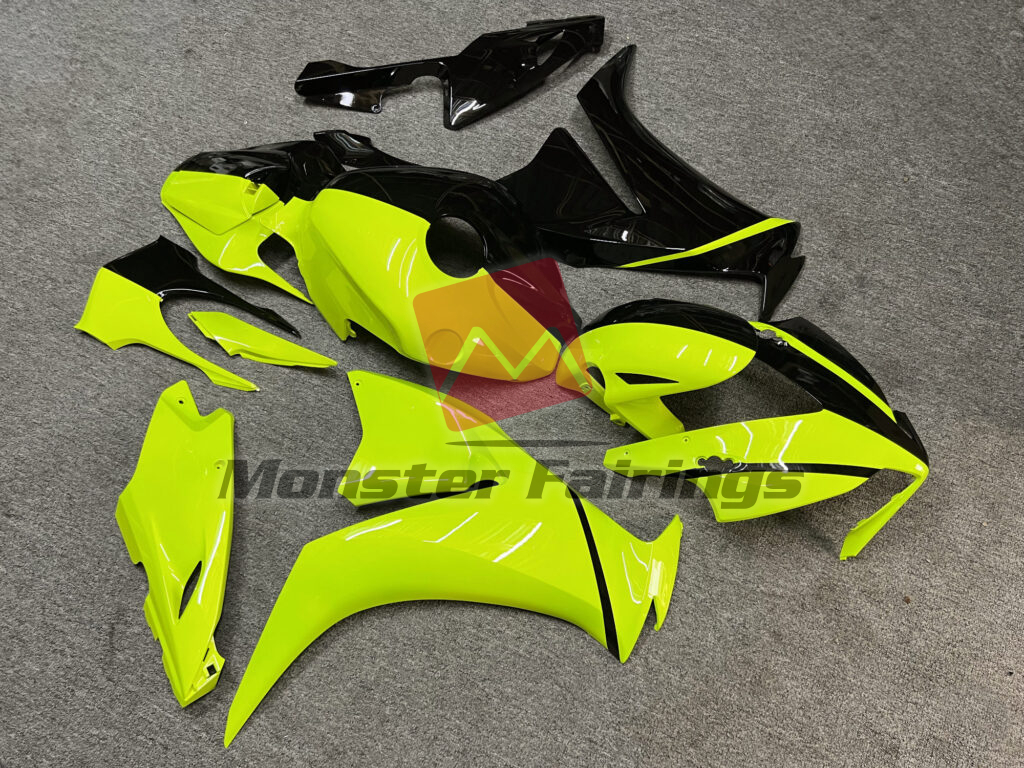 Honda CBR1000RR custom ABS fairings 2012 - 2016 in Gloss Black & High Vis Yellow Split - durable replacement kit, Monster Fairings