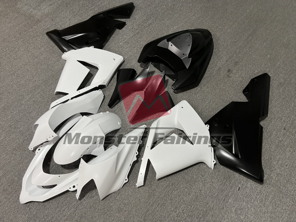 Matte White With Black ABS fairings for Kawasaki ZX10R 2004 - 2005 - premium OEM fit kit by Monster Fairings