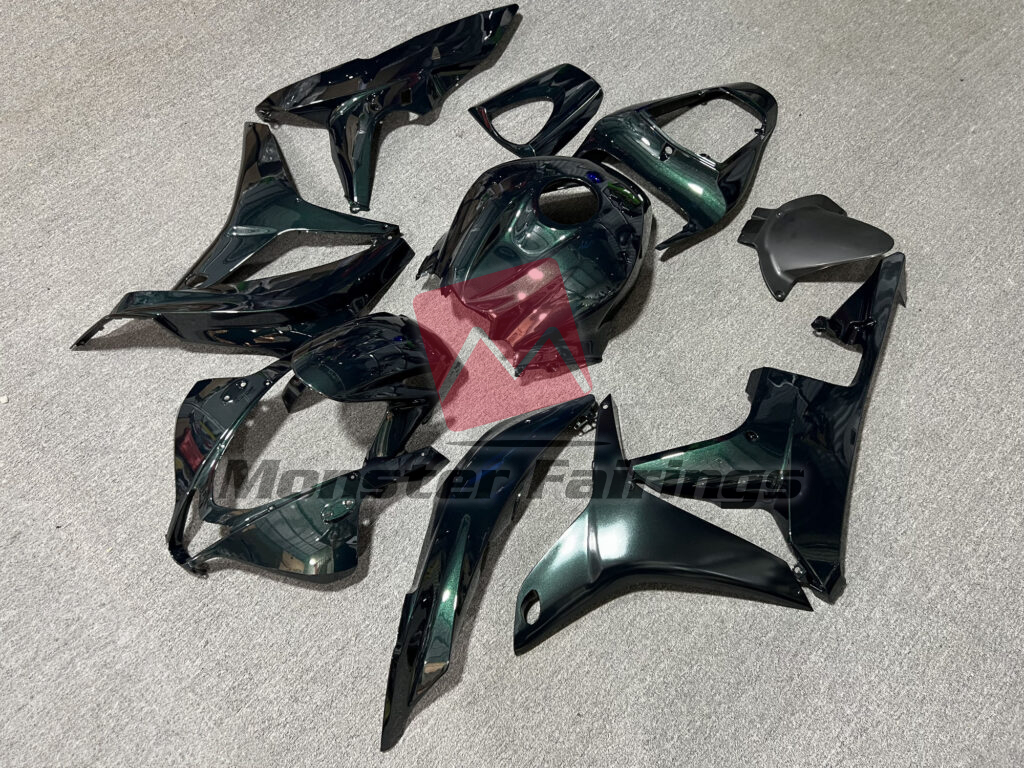 2007 - 2008 Honda CBR600RR Gloss Dark Green Metallic fairing set - ABS injection, custom painted by Monster Fairings