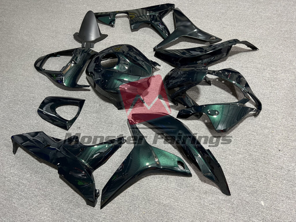 Honda CBR600RR custom ABS fairings 2007 - 2008 in Gloss Dark Green Metallic - durable replacement kit, Monster Fairings