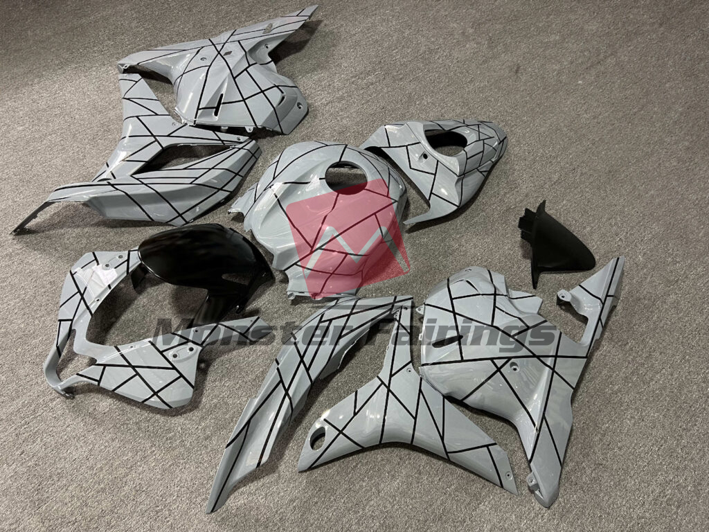 Honda CBR600RR custom ABS fairings 2009 - 2012 in Gloss Nardo Gray With Black Pattern - durable replacement kit, Monster Fairings