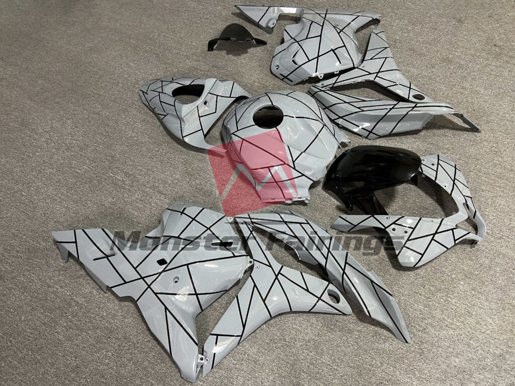 Gloss Nardo Gray With Black Pattern ABS fairings for Honda CBR600RR 2009 - 2012 - premium OEM fit kit by Monster Fairings