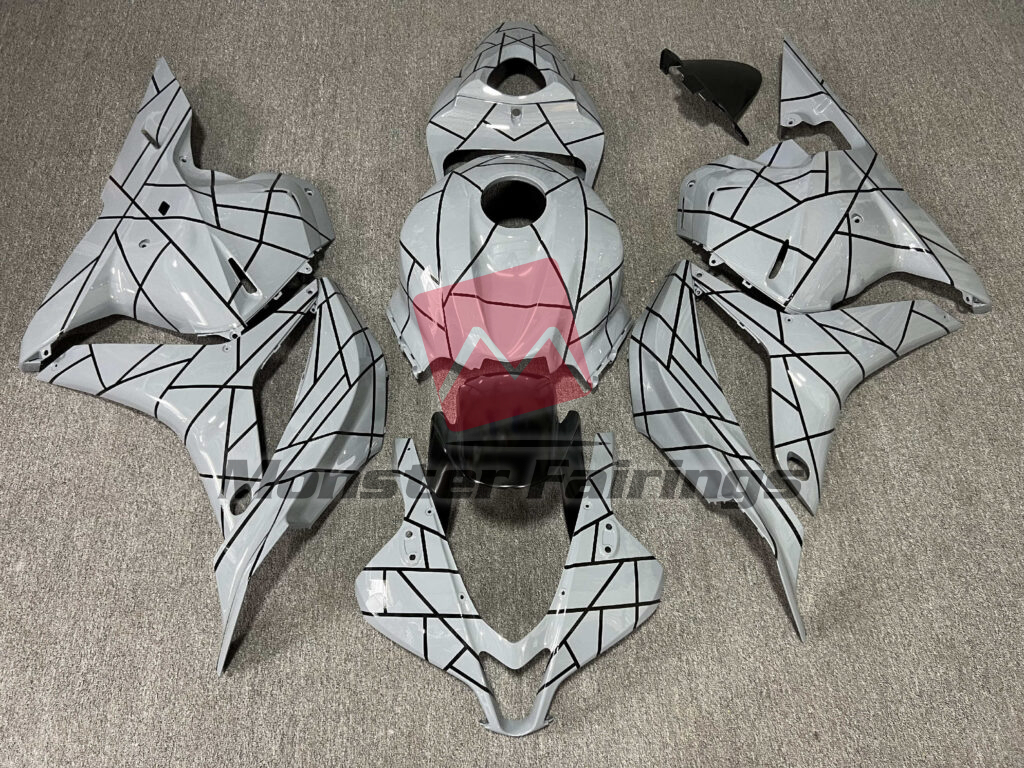 Honda CBR600RR 2009 - 2012 Gloss Nardo Gray With Black Pattern ABS fairings - custom motorcycle bodywork kit by Monster Fairings